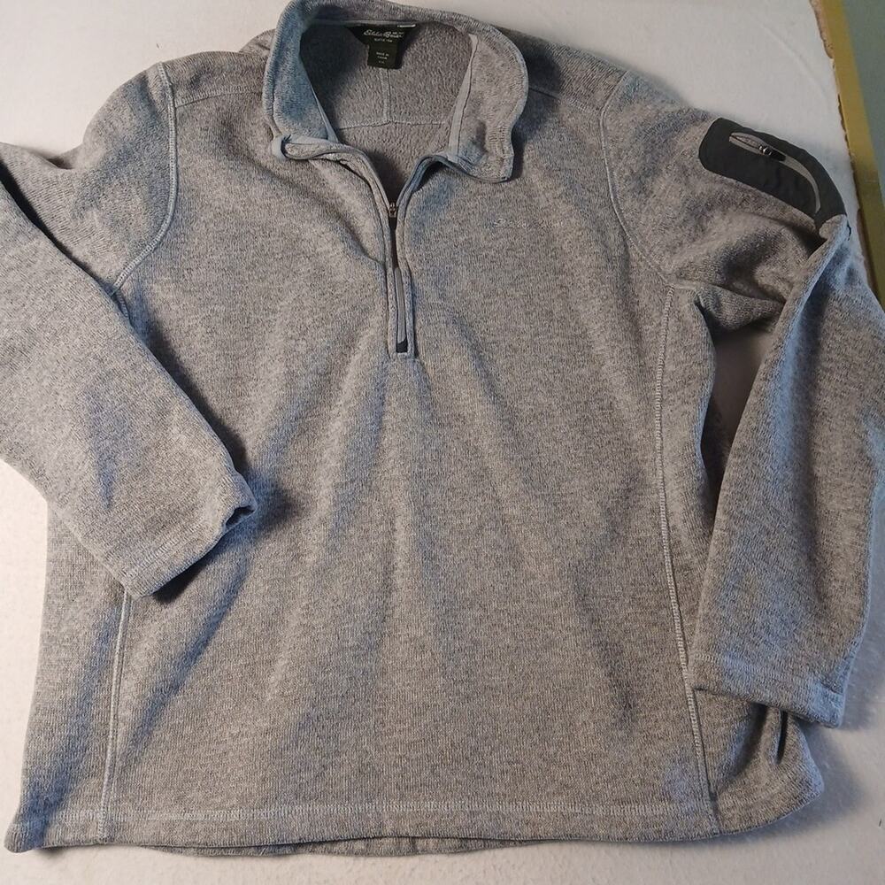 Eddie Bauer Quarter Zip Size 2XL Gray Long Sleeve EUC